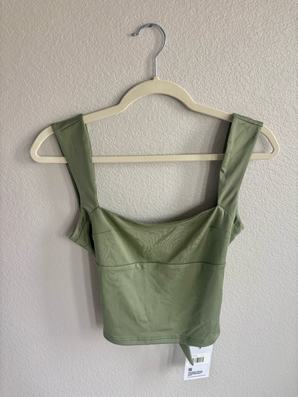 Princess Polly Olive Green Square Neck Crop Tank Top
